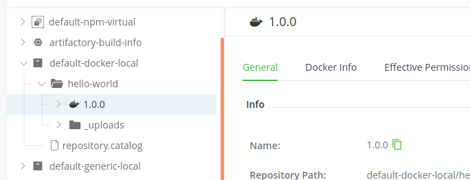 image hello world dans repo Docker local