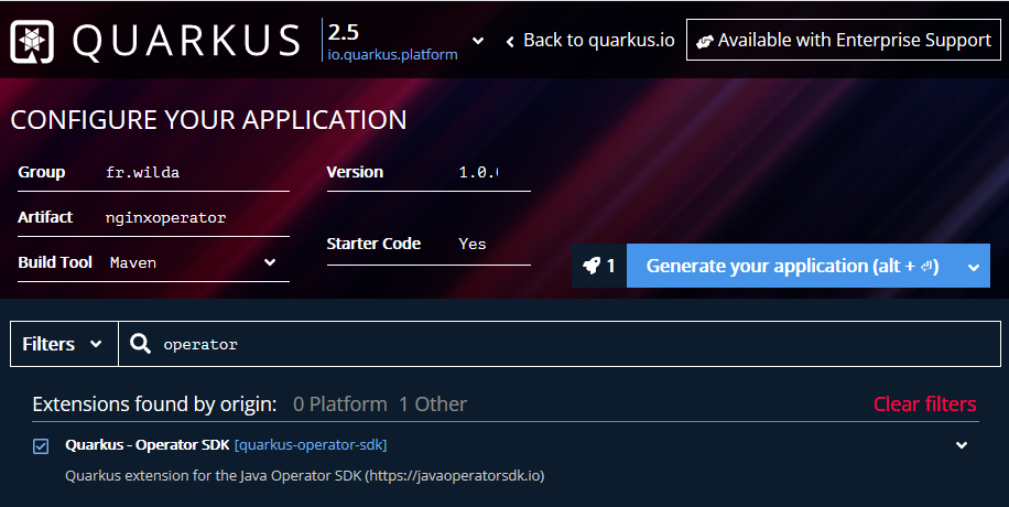Créer un opérateur Kubernetes avec Quarkus pour gérer une instance Nginx.