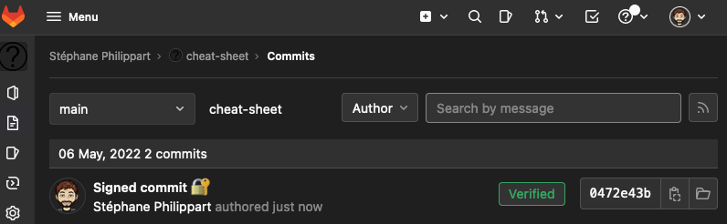 Commit signé vérifié sur GitLAb
