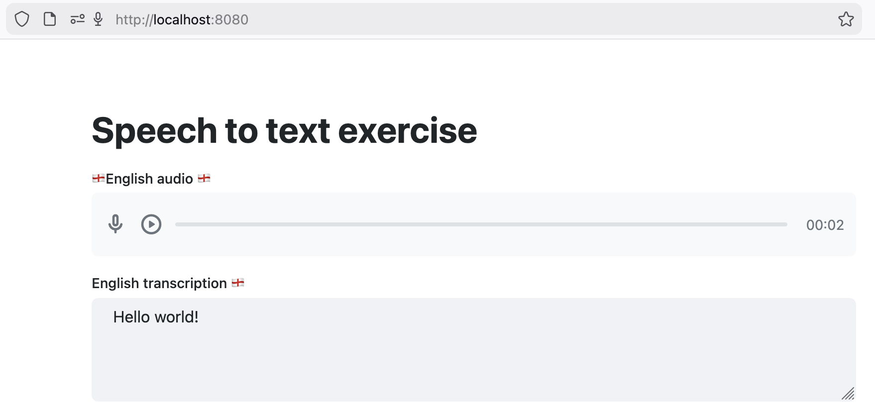Interface speech-to-text générée par Javelit